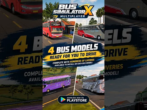 Bus Simulator X Multiplayer - 4 Bus & Ratusan Livery, Siap Kamu Mainkan Disini!