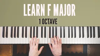 f major scale on piano right hand left hand both hands together 1 octave tutorial