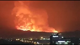 mount nyiragongo volcano in eastern congo erupts to 45 000ft with massive lava flows
