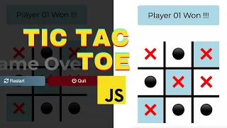 Build Tic Tac Toe Game Using JavaScript CSS HTML Project 100