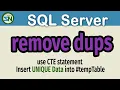 How to Remove Dups rows from a Table in SQL Server using a CTE statement