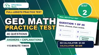 Full-Length GED Math Practice Test 2 46 Questions with Answers Explanations