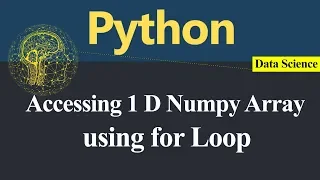 Accessing One Dimensional Numpy Array using for Loop in Python Hindi