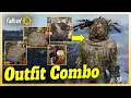 Fallout 76 Outfit Combo Ghillie Suit Hood combined with Vault 94 Scout Mask Raider Bag EPIC