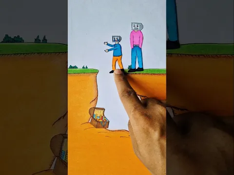 Greedy TV father spoil the little TV boy life #shorts #drawing #xyzart #skibiditoilet