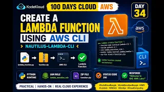Day 34 Create a Lambda Function Using CLI AWS Lambda KodeKloud 100 Days AWS