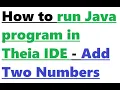 How to run Java program in Theia IDE