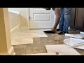 DIY BATHROOM FLOOR WITH PEEL STICK MARBLE VINYL TILES