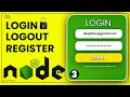 Node Js Login and Registration with Database Login Logout and User Authentication