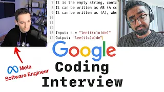 Google Coding Interview With a Meta Software Engineer