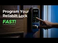 Reliabilt Door Lock Programming Instructions Change Programming User Codes Easily