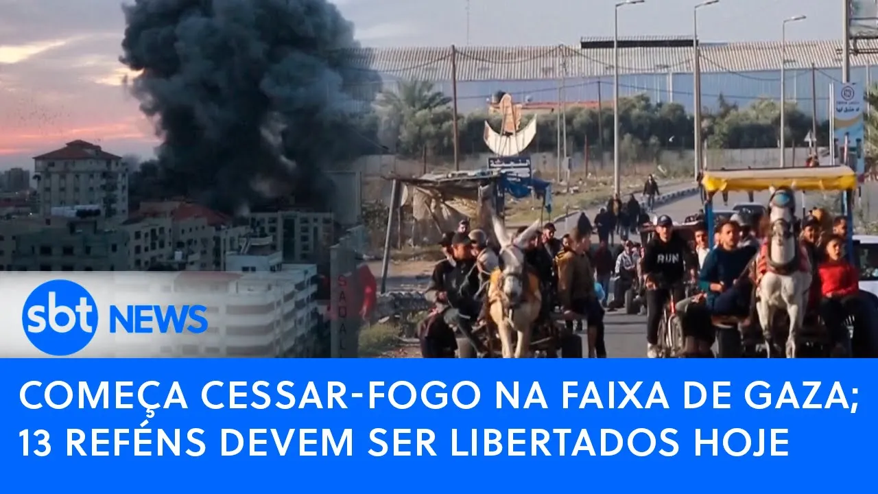 ????Brasil Agora: Começa cessar-fogo na Faixa de Gaza; 13 reféns devem ser libertados hoje