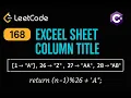 LeetCode 168 Excel Sheet Column Title C Solution Base 26 Conversion