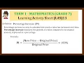 Math 7 Term 1 Lesson Finding the Percentage Increase Made Easy