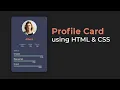 Profile Card using HTML CSS csPoint Website Designing Tutorials