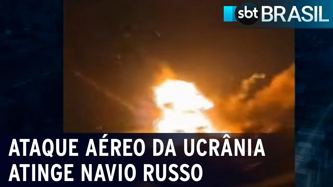 Militares ucranianos atacam navio de guerra russo | SBT Brasil (26/12/23)