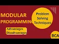 Introduction to Modular Programming Merits Demirits of Modular Programming BCA Btech and MCA