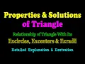 Lagu Excircle, Exradius \u0026 Excenter - Relationship with Triangle | Properties \u0026 Solution of Triangle