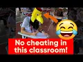 Download Lagu VIRAL: STUDENTS WEAR HILARIOUS ANTI-CHEATING HATS AT EXAMS 😅 #anticheatinghats #cheating #hilarious