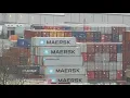 Maersk Shipping Containers At Liverpool Docks - March 28 2021 - 4K Panasonic Lumix FZ82
