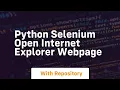 Python selenium open internet explorer webpage
