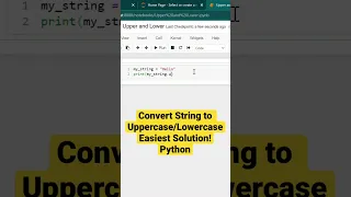Convert String to Uppercase and Lowercase in Python EASIEST SOLUTION