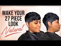 How to Make a 27 Piece Pixie Quick Weave Look Natural HEATLESS METHOD Beginner Friendly