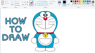 How to draw DORAEMON step by step on computer Cartoon Drawing Tutorial Drawing DORAEMON Easily