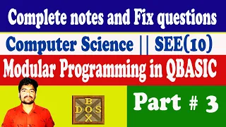 Modular programming in QBASIC part 3 for SEE QBASIC in Nepali