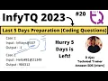 Infytq Previous Year Coding Question Largest Possible Even Number 2023 BATCH Prep PYTHON JAVA