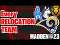 Every Relocation Team in Madden 23 Franchise Mode