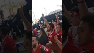 رد جماهير الاهلي علي جماهير الوداد المغربي أمام استاد القاهرة   دندنها