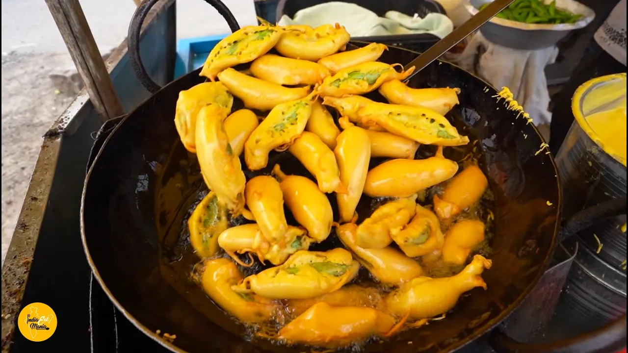 Most Popular Munta Masala Mirchi Bhajiya Bulk Making Rs. 30/- Only l Hyderabad Street Food