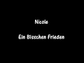 Nicole - Ein Bisschen Frieden (lyrics)