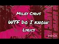 Miley Cyrus - WTF Do I know (Lyrics)