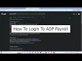 How To Login ADP Payroll Account 2022 Login To ADP Employee Account Step By Step