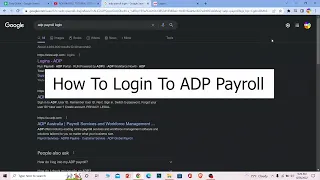 How To Login ADP Payroll Account 2022 Login To ADP Employee Account Step By Step
