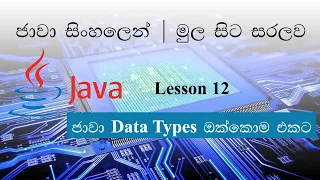 Sinhala Java Lesson 12 Lakshan Rusiru All Data Types in One Code