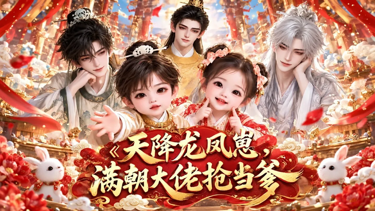 A dragon‑and‑phoenix child descends from the heavens, and all the high officials in the court scramble to claim paternity