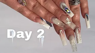 Watch Me Work Icy Christmas Nail Art Acrylic Square Nails Nailmas