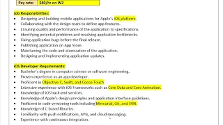 How to Understand Job Descriptions and Create Boolean Search Strings Part 23 iOS Developer JD 01