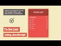 To Do List Javascript Javascript beginner project