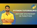 Return Statement In Python Functions - In Hindi