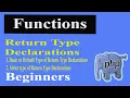 Php Functions Part-28 Return Type Declaration Basic And Default Mod Strict Type