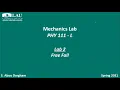 PHY 111 - Lab 2 Free Fall