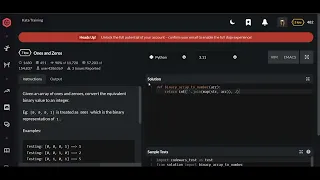 Codewars Ones and Zeros Python 7 kyu