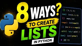 8 Ways to Create Python Lists in just 2 minutes For Beginners Easy