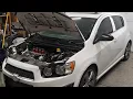 Chevy Sonic RS Build Intercooler charge pipe Turbo intake First start prep