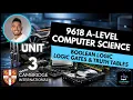 9618 AS Level Computer Science Unit 3 Lesson 10 Boolean Logic - Logic Gates and Truth Tables
