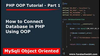 PHP OOP Tutorial 1 How to Connect Database in PHP Using OOP PHP OOP Database Connection w mysqli